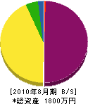 篠崎建設 貸借対照表 2010年8月期