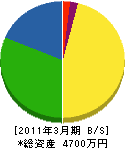 渡澄工業 貸借対照表 2011年3月期