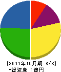 河田製作所 貸借対照表 2011年10月期