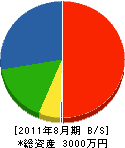 中沢工務店 貸借対照表 2011年8月期