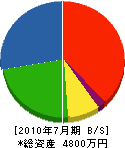 せきや水道社 貸借対照表 2010年7月期