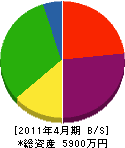 仙南工業 貸借対照表 2011年4月期