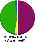 岡田工業 貸借対照表 2012年7月期
