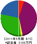 柿原産業 貸借対照表 2011年9月期