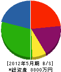 赤井土木 貸借対照表 2012年5月期