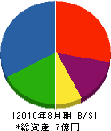 稲葉電気興業 貸借対照表 2010年8月期