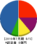 東京三田組 貸借対照表 2010年7月期