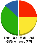 飯泉工業 貸借対照表 2012年10月期
