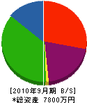 山本電設工業 貸借対照表 2010年9月期