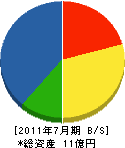 田島組 貸借対照表 2011年7月期