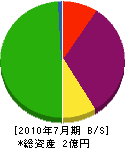 関根電機工事部 貸借対照表 2010年7月期