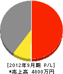 小川電機設備 損益計算書 2012年9月期