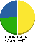 原田土木 貸借対照表 2010年6月期