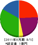 寺澤電業社 貸借対照表 2011年8月期