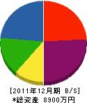 赤津組 貸借対照表 2011年12月期