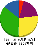 キムラ 貸借対照表 2011年10月期