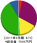 浜田電機 貸借対照表 2011年9月期
