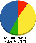 田中工業所 貸借対照表 2011年1月期