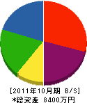 種田ボーリング工業 貸借対照表 2011年10月期