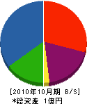 宇和島燃焼器 貸借対照表 2010年10月期