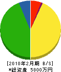 澤田組建設 貸借対照表 2010年2月期