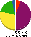 篠浦組 貸借対照表 2012年8月期