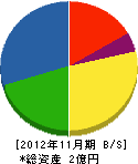アルファー電通 貸借対照表 2012年11月期