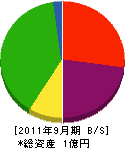 田中建設 貸借対照表 2011年9月期
