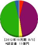 住澤塗装工業 貸借対照表 2012年10月期