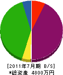 クリーン富山 貸借対照表 2011年7月期