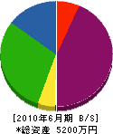 岡本緑化 貸借対照表 2010年6月期
