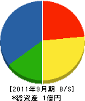 橘興 貸借対照表 2011年9月期