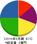日本海調温 貸借対照表 2010年9月期