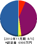 尾嶋防水 貸借対照表 2012年11月期