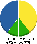 やま喜設備 貸借対照表 2011年12月期 やま喜設備 貸借対照表 2011年12月期