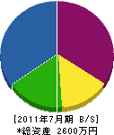 椎名造園 貸借対照表 2011年7月期