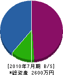 秀栄電業 貸借対照表 2010年7月期