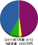 秀栄電業 貸借対照表 2011年7月期
