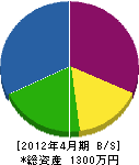 西田建設 貸借対照表 2012年4月期