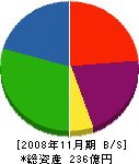 トキワ 貸借対照表 2008年11月期