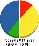 琴龍建設 貸借対照表 2011年3月期