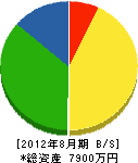 田中水道工務店 貸借対照表 2012年8月期