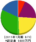 田中管工住設 貸借対照表 2011年1月期