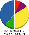 田中造園 貸借対照表 2011年7月期