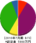 山田建装 貸借対照表 2010年7月期