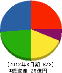日本街路灯製造 貸借対照表 2012年3月期