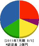 日光商事 貸借対照表 2011年7月期