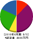 藤田水道設備 貸借対照表 2010年4月期