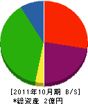 熊坂建設 貸借対照表 2011年10月期