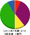 鶴建 貸借対照表 2011年7月期